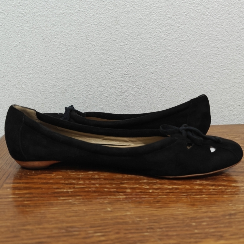 Vintage Chloé Phoebe Philo Black Suede Ballet Flats 37.5 Classic Danity Luxury - Picture 7 of 13